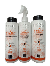 Cargar imagen en el visor de la galería, PACK SOLAR COMPUESTO CHAMPU, ACONDICIONADOR Y PROTECTOR BIOXIL.