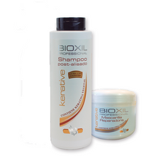 Cargar imagen en el visor de la galería, Tratamiento Pack Keratina, Champú y Mascarilla Kerative BIOXIL.