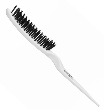 Cepillo Crepar Curvo Púa Nylon Blanco.  Eurostil 00106/58