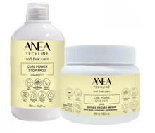 Cargar imagen en el visor de la galería, PACK ANEA TECHLINE CHAMPÚ HIDRATANTE  + MASCARILLA CAPILAR NATURAL Anti Frizz 450ml  CURL POWER STOP FRIZZ
