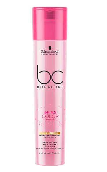Schwarzkopf Professional BONACURE pH 4.5 Color Freeze Gold Shimmer Micellar Shampoo 250 ml