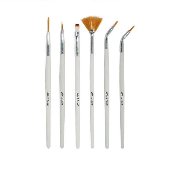 Pack de 6 pinceles para decoración de uñas.