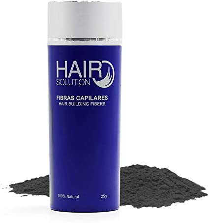 HAIR SOLUTION Fibras CAPILARES Black 25GR, Negro, 25 gr