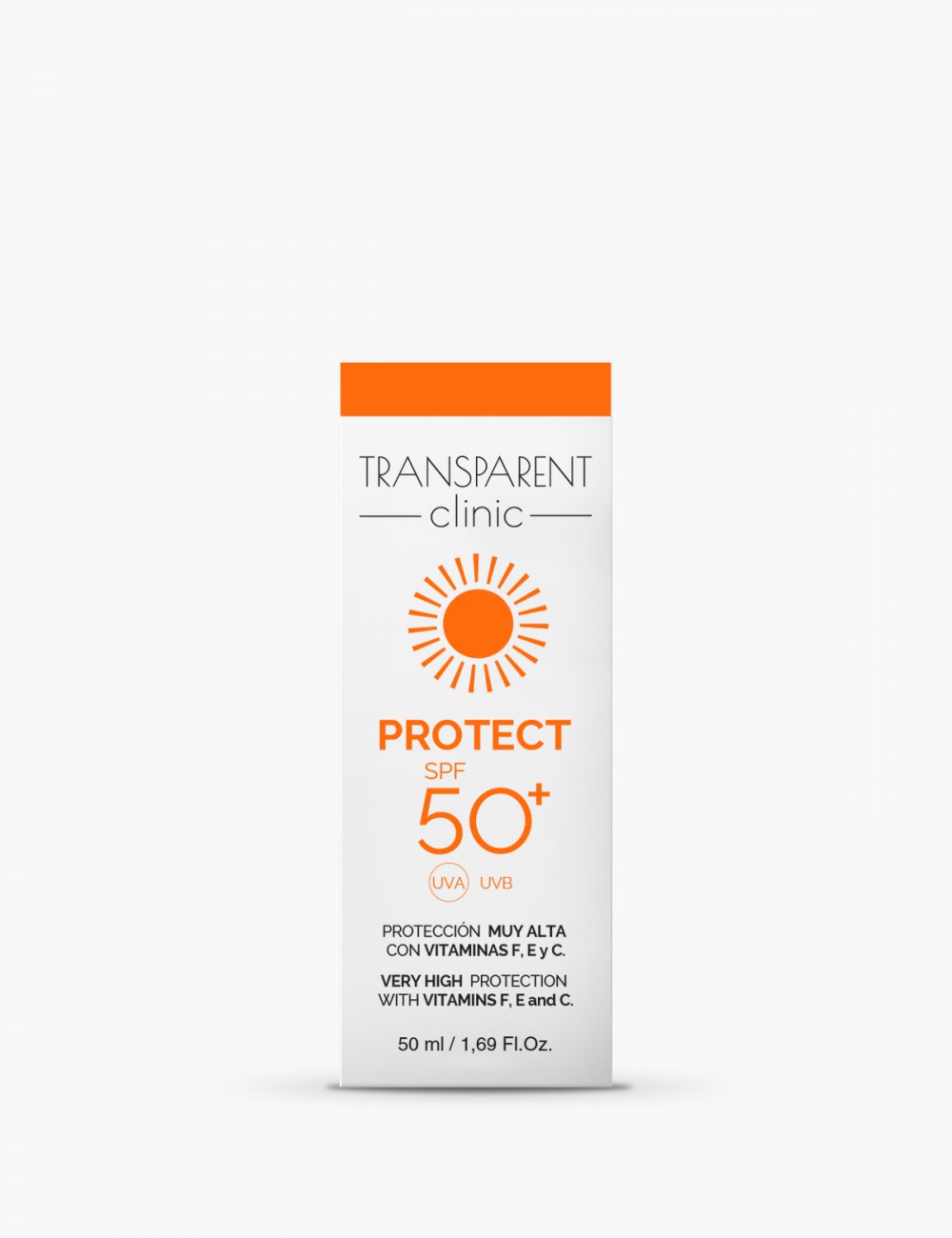 Protector solar Transparent Clinic, 50 ml.